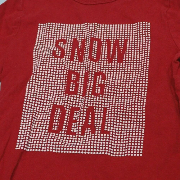 Old Navy T-Shirt Boys Size 5T Red Snow Big Deal Long Sleeve Cotton - Picture 2 of 7